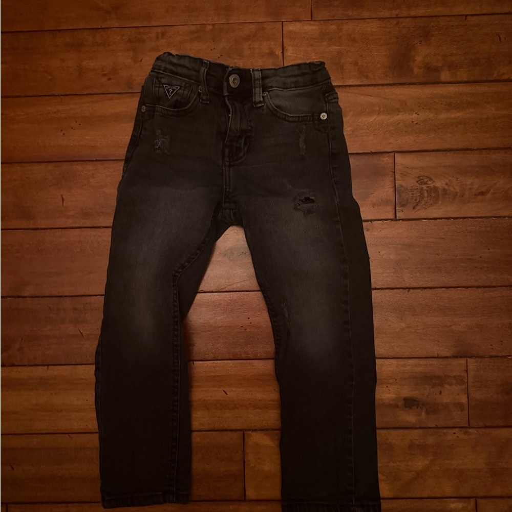 BOYS‎ GUESS BLACK DISTRESSED DENIM JEANS SIZE 5